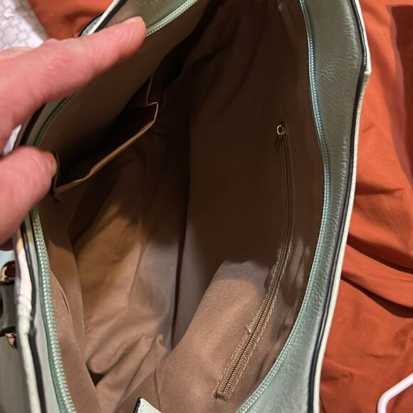 Mint Green and White Tote Bag - Picture 9 of 14